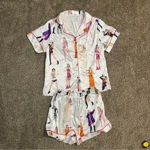 SHESHOW Taylor Swift Eras Tour PJ Pajama Set Women's Satin Feel Size Small BNWT